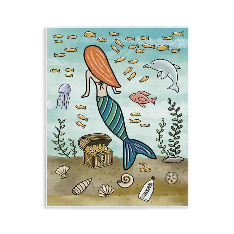Plaque murale «Mermaid Treasure Love Note», design par Jennifer Stith