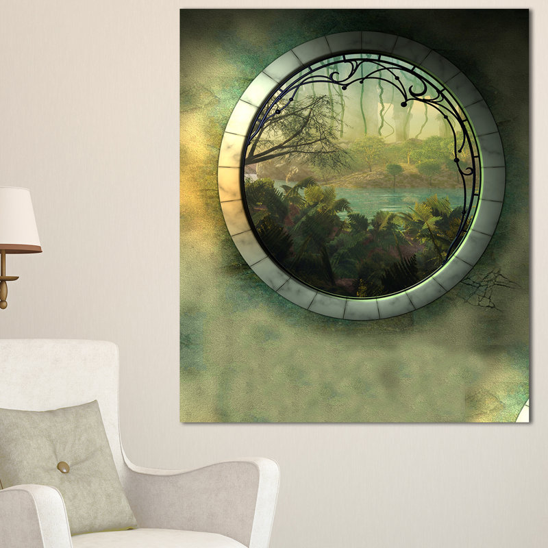 «Green Fantasy Landscape with Frame», impression sur toile tendue, H 40 po x l 20 po x P 1po