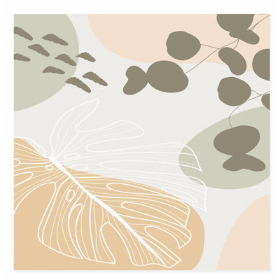 «Botanical Retro Leaves I Bohemian», reproduction d'art non encadrée