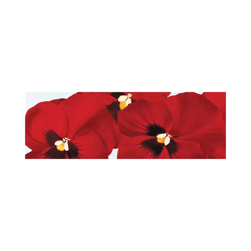 Red I (Pansies) by Yvonne Poelstra-Holzhaus - Wrapped Canvas Panoramic Print, 182.88 cm H x 60.96 cm W