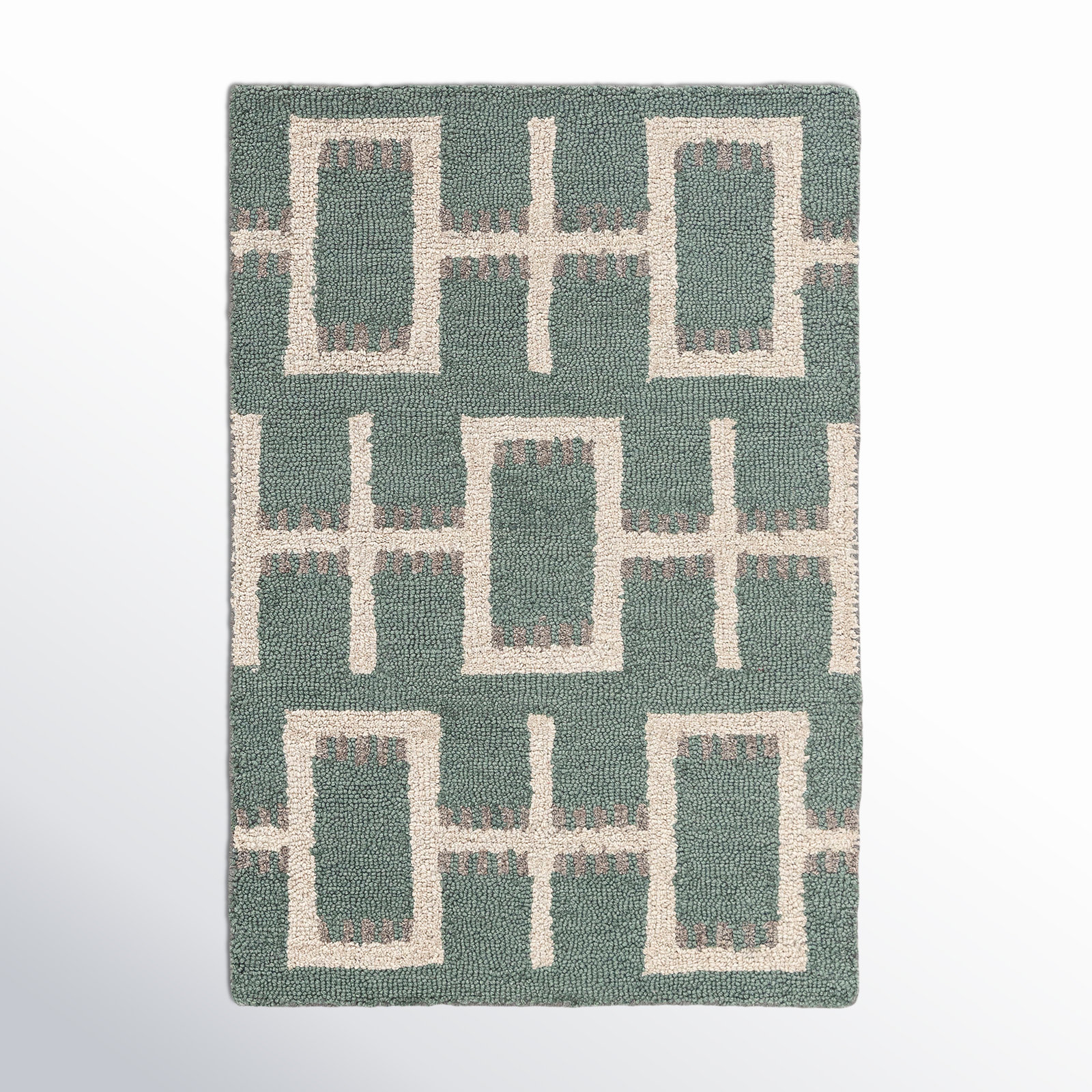 Elsey Hand-Tufted Geometric Wool Rug, Rectangle 2' x 3'