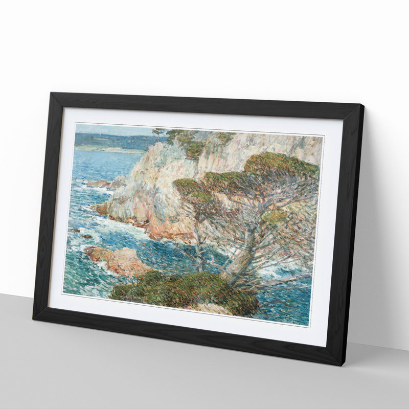 Point Lobos by Childe Hassam - Picture Frame Painting, 36cm H x 48cm W x 2cm D, Black Framed