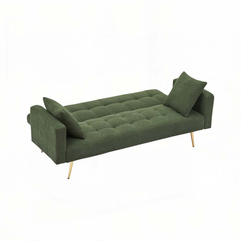 Canapé-lit ajustable en molleton 71 po, Vert