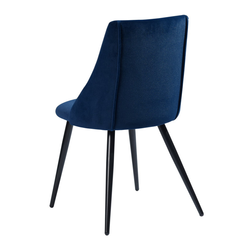 Tyrell 47cm H Short-haired Velvet Upholstered Side Chair, Blue