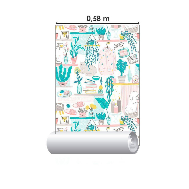 Rouleau de papier peint adhésif L 126 po x l 24 po Edgware