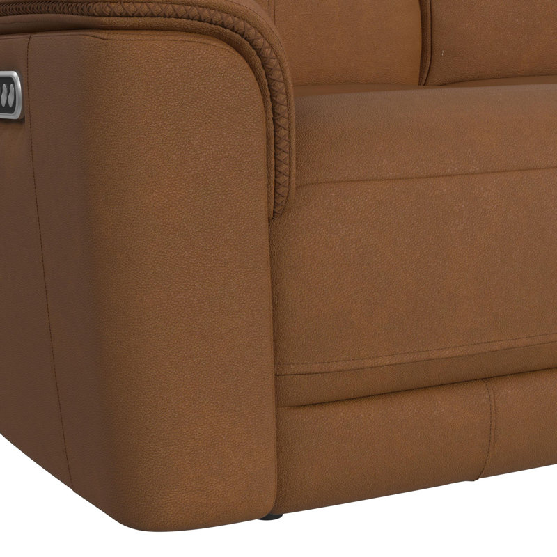 Fauteuil inclinable Hierius Power Motion avec appui-tête électrique et lombaire en noyer cendré