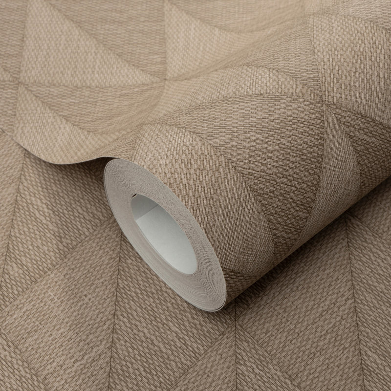 Papier peint tissé diamant chuchoté, Brown