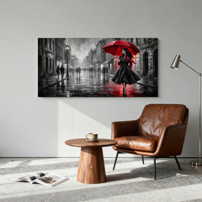 "Red Umbrella", reproduction d'art sur toile, ensemble de 1