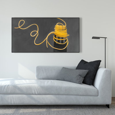 «Spaghetti Pasta Around a Fourche - Kitchen Still Life», art sur toile