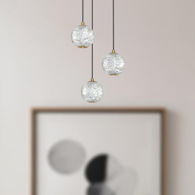 Luminaire suspendu en forme de globe à DEL 3 lumières Marni