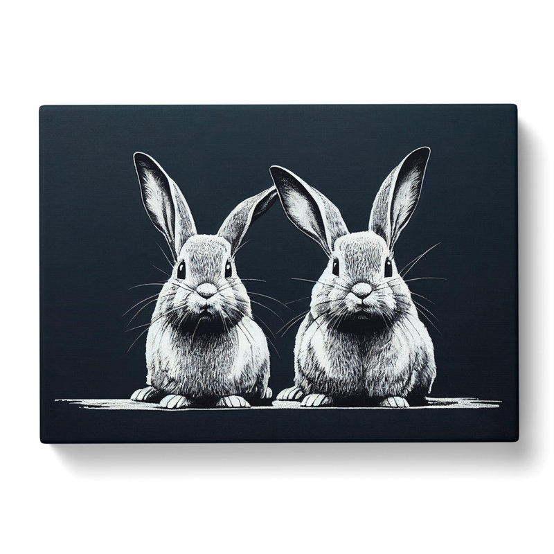 Two Rabbits Vol.1 - Wrapped Canvas, 50cm H x 76cm W x 3cm D