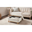 Repose-pieds avec rangement en chenille Elan Modern l 30,25 po avec pieds en bois massif-121083143