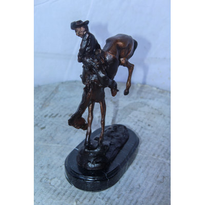 Reproduction de statue de bronze de la collection Nifao Outlaw par Remington, décor occidental 7 po x 3 po x H 10 po