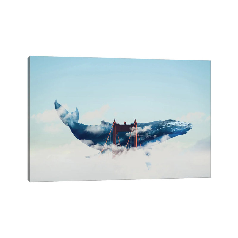Whale Watching in San Fran 1 Piece Wall Art on Canvas, 20.32 cm H x 30.48 cm W, Wrapped Canvas