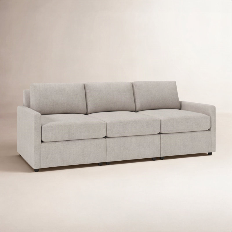 Canapé modulaire 3 pièces 90 "Damari, Chenille texturée Monique