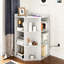 Bibliothèque d'angle moderne avec station de charge - armoire d'angle en bois peu encombrante pour les petits espaces, la salle de jeux et le salon-492200045