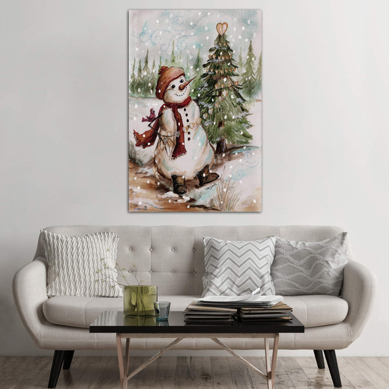 Country Snowman I - Wrapped Canvas Print, 66.04 cm H x 45.72 cm W x 1.91 cm D