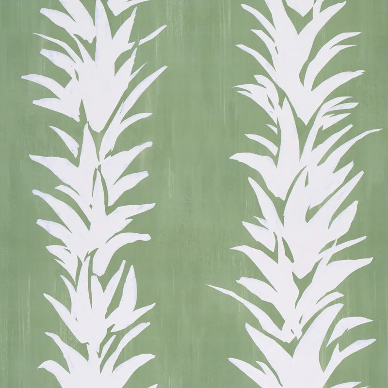 Schumacher x Backdrop White Lotus Wallpaper, Soft Green, Paper
