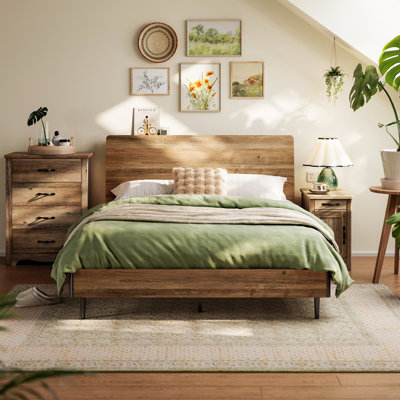Bed Frame With Storage Shelf