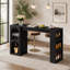 63" Bar Table, Modern Counter-Height Dining Table with Dual-Side Storage for Kitchen