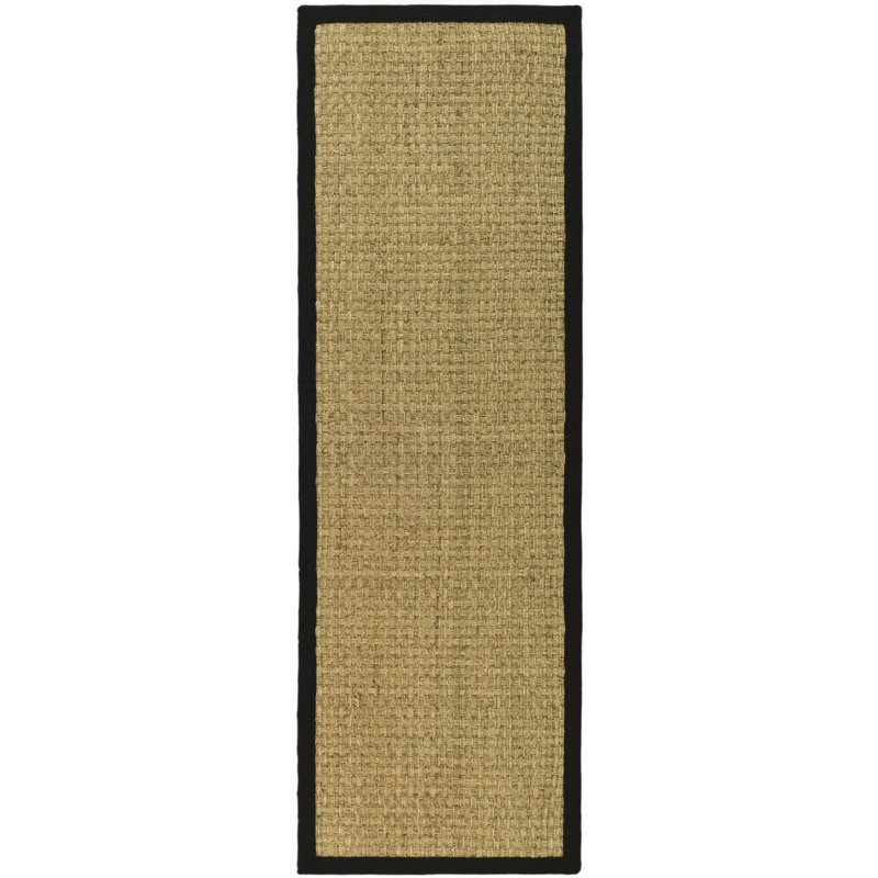 Auckland Natural/Black Area Rug, Rectangle 2'6" x 22'
