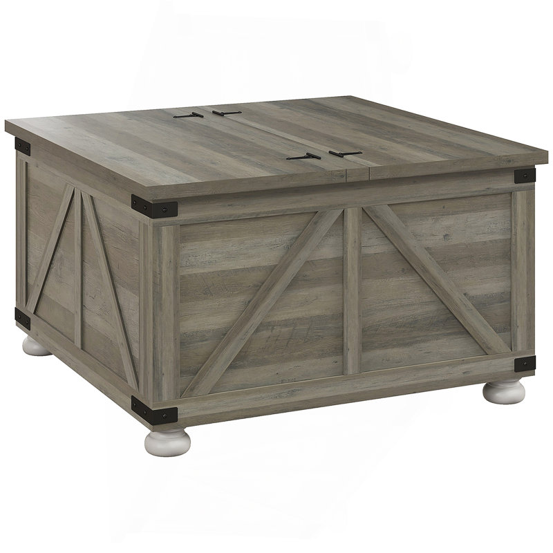 Table basse avec rangement Farmhouse, Gris, Gris