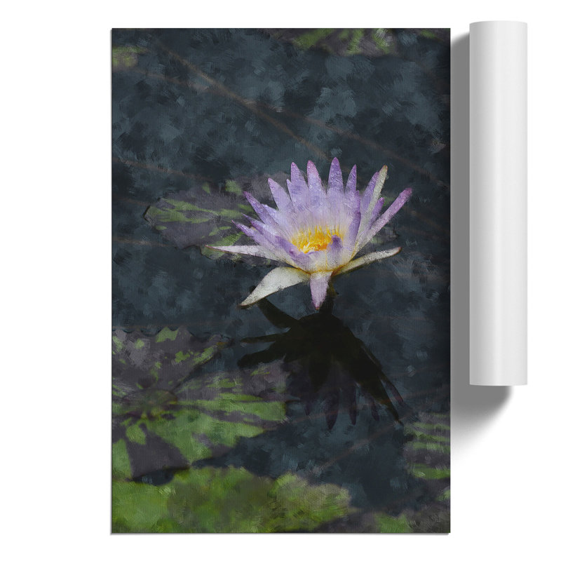 Pretty Water Lily Painting - Frameless Print, 59cm H x 42cm W x 0.1cm D