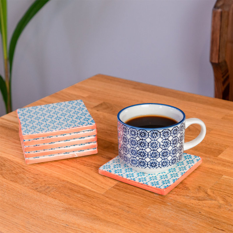 Ceramic Square 6 Piece Coaster Set