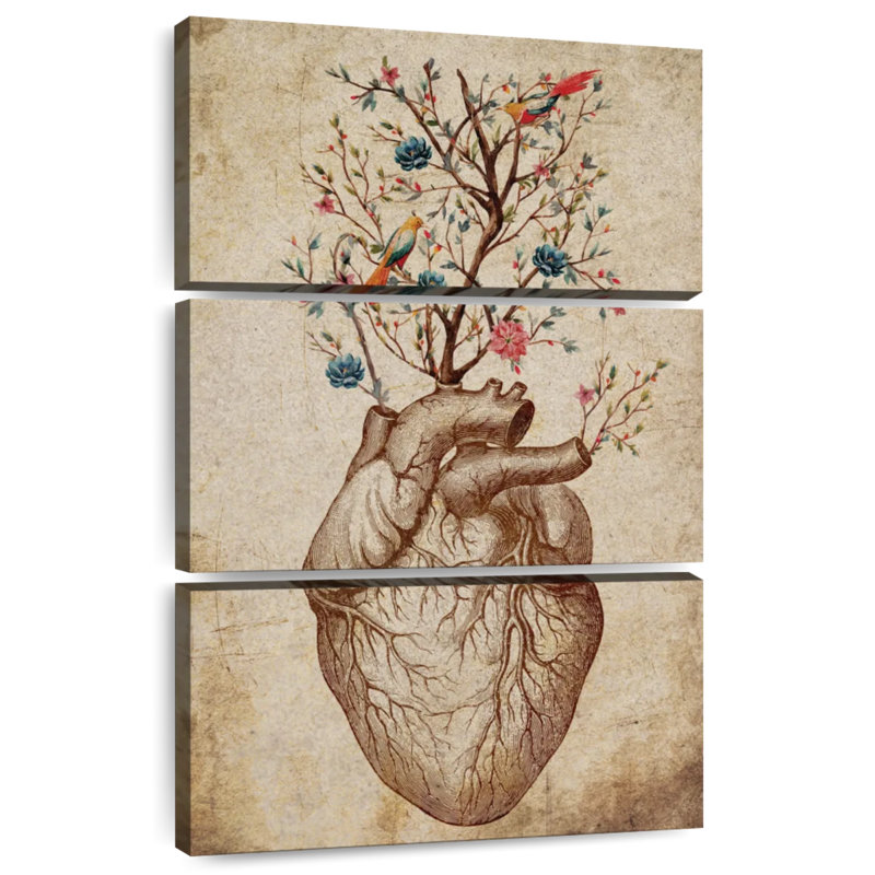 Cœur Keiri floral printanier, H 57 po x l 36 po