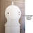 French country-style white storage floor clock