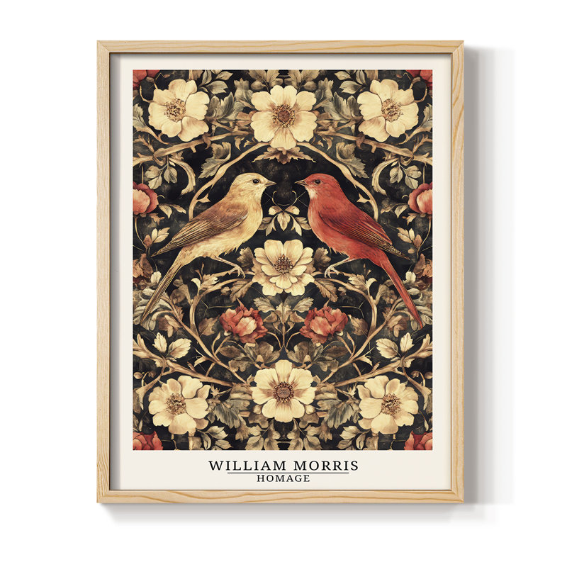 WM MORRIS Series CDI Framed Print - Solid Wood, Natural, 30" H x 24" W