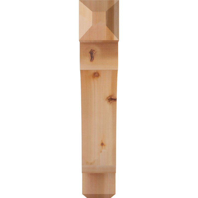 H Support en bois / corbeau, Western Red Cedar (Smooth), H 34 po x l 5,5 po x P 26 po