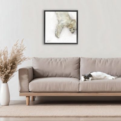 Cadre flottant Sweet Cream Sleeping Puppy, design par Mary Sparrow