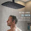 Ensemble de robinet de douche thermostatique G-Promise, pomme de douche à effet de pluie de plafond de 16 pouces et unité murale de 8 pouces, inverseur à bouton-poussoir pour une utilisation facile