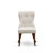 5 Piece Kitchen Table Set for 4 Includes a Rectangle Dining Room Table with Dropleaf and 4 Doeskin Linen Fabric Parsons Chairs, Mahogany-113389239-113389240-113416880