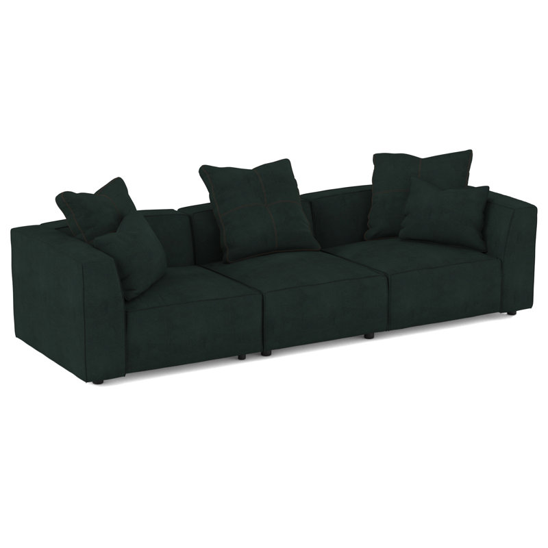 Canapé modulaire Del 117 po, Velours Bella Hunter Performance