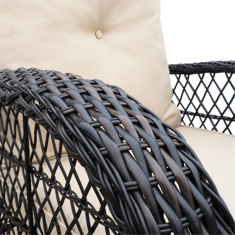 Chaise berçante d'extérieur Bistro - Coussins confortables et table d'appoint pour jardin de style rétro