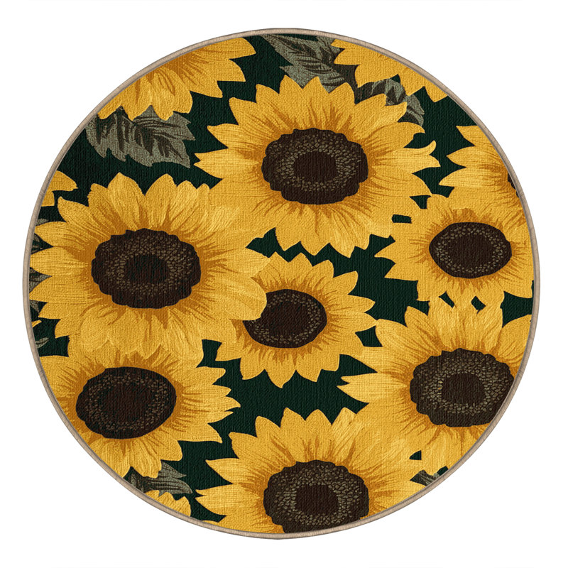  Tapis lavable Sunflowers Farm, Rond 3 pi