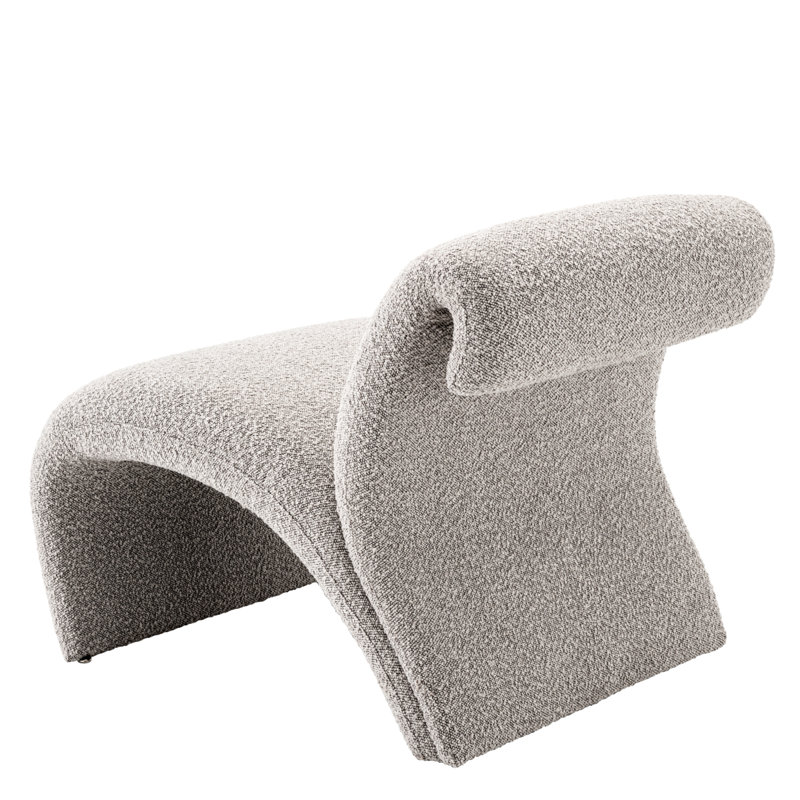 Fauteuil d'appoint rembourré Vignola, Mélange de polyester gris bouclé