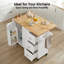 Îlot de cuisine avec comptoir à abattants (tabouret non inclus)-412839048