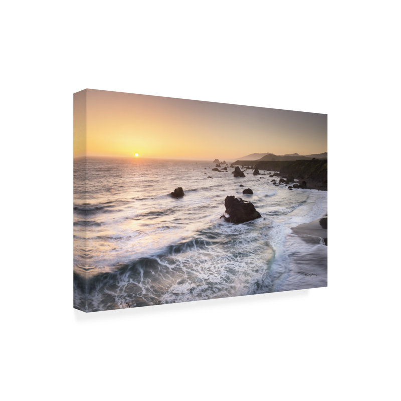 «Trademark Fine Art», art mural sur toile, coucher de soleil sur la côte de Sonoma par Alan Majchrowicz, H 30 po x l 47 po