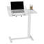 Table au-dessus du lit, table de chevet mobile avec bureau rabattable et 4 roulettes cachées, bureau à roulettes ajustable en hauteur et en angle avec porte-gobelet, bureau au-dessus du lit pour la maison, le bureau, le bureau, blanc
