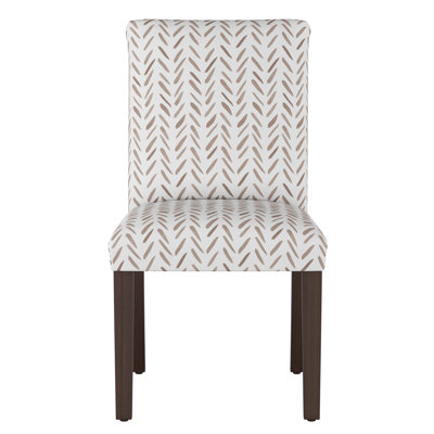 Clary Cotton Upholstered Parsons Chair in Beige/Brown