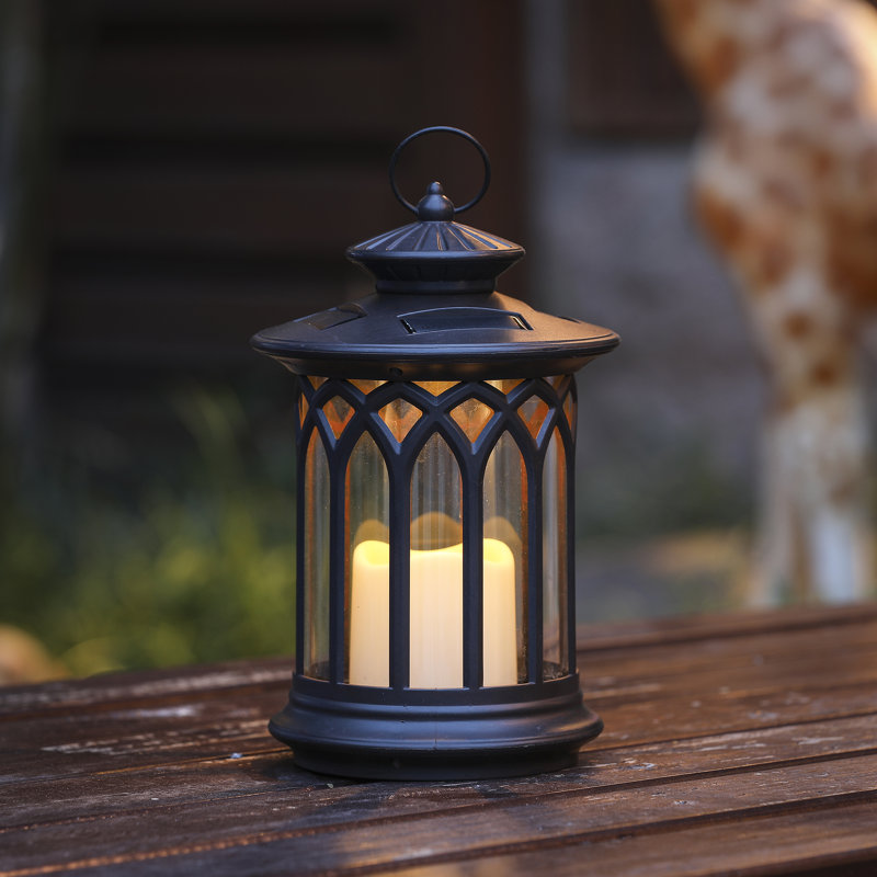 10.63'' Solar Powered Integrated LED Cylinder Lantern