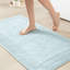 Tapis de bain 100% coton réversible bleu 20 x 30 po 3000 g / m² - doux, lavable à la machine-2110150796