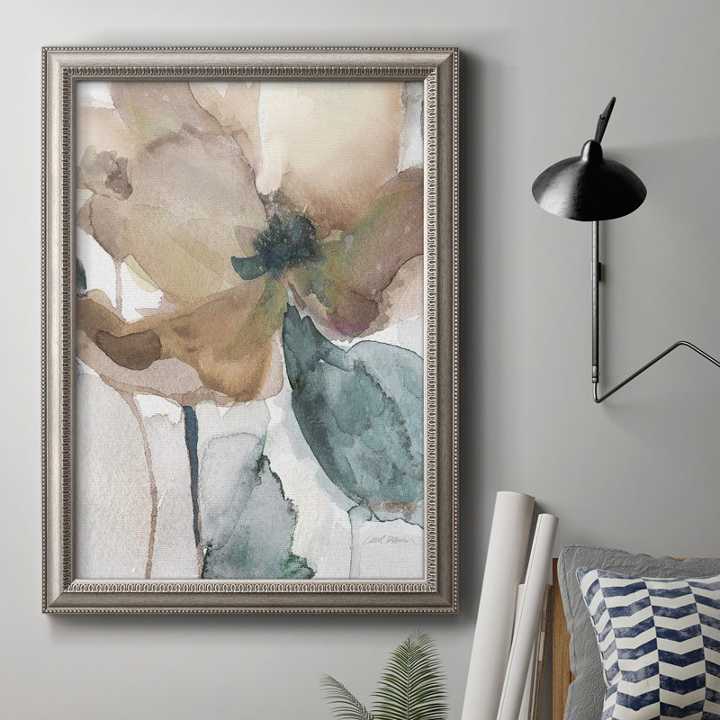 Watercolor Poppy I - reproduction d'art sur toile, H 36 po x l 24 po x P 2,5 po