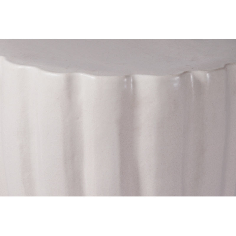 Ceramic Accent Stool, Linen Semi-Gloss