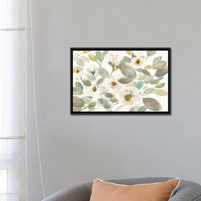 « fleuriing branches ii on white » par silvia vassileva,, impression sur toile