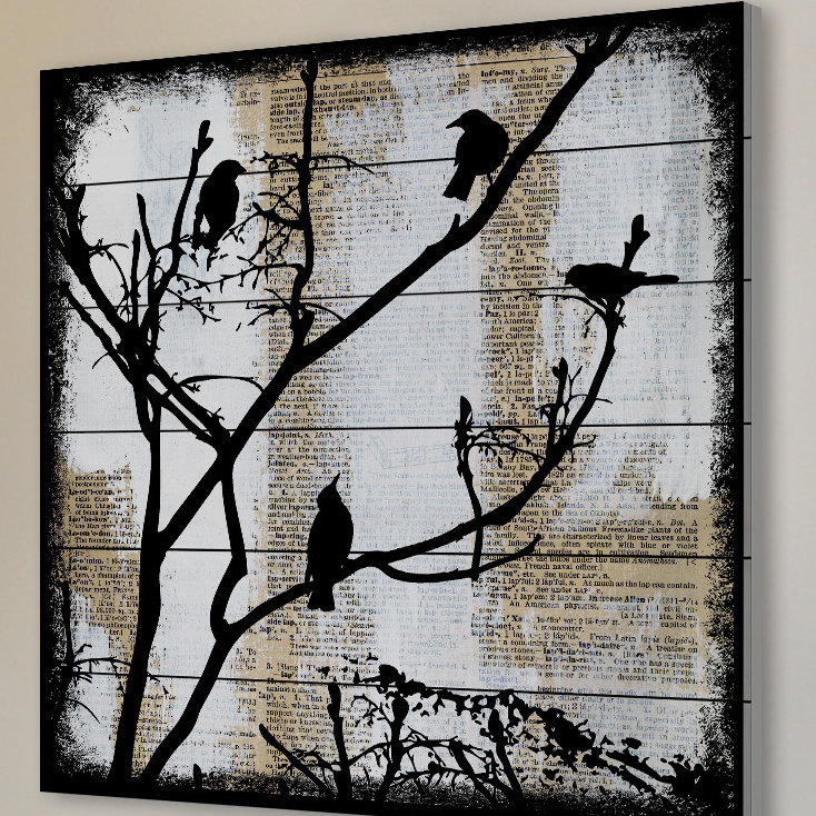 Bird Committee by Vicki Butler - No Frame Painting on Wood, 61 cm H x 61 cm W x 4 cm D