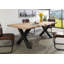 Solid Wood Top Metal Base Dining Table-64126007-64126008-64126009